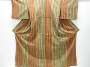 縞に抽象模様単衣小紋着物